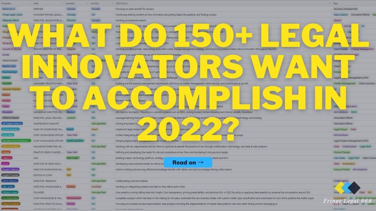 What do 150+ legal innovators want to accomplish in 2022?